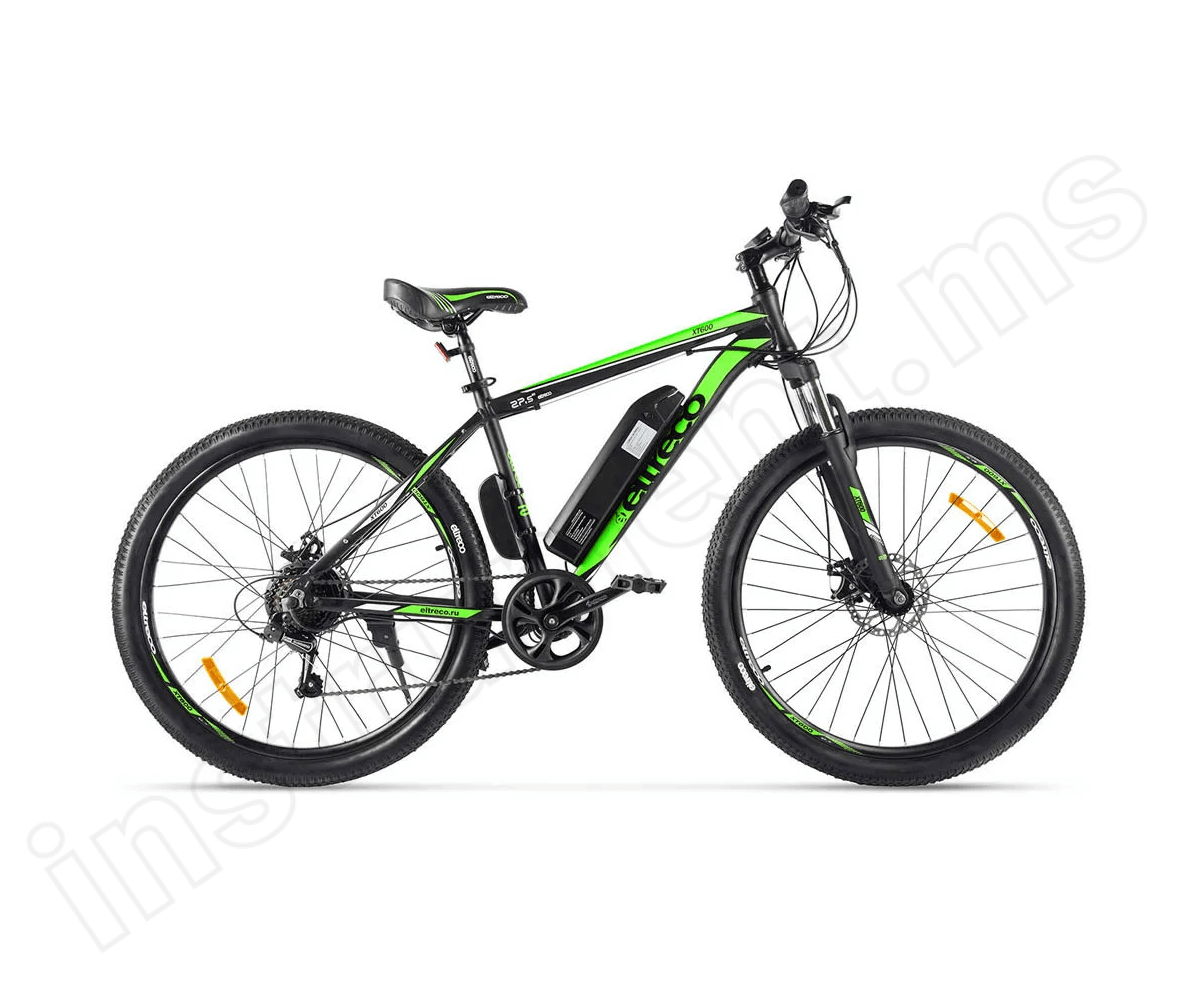 Электровелосипед (велогибрид) черно-зеленый Eltreco XT 600 D - фото 1